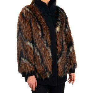 MY TYPE Faux Fur Coat Size 46 / XL   Made in Italy